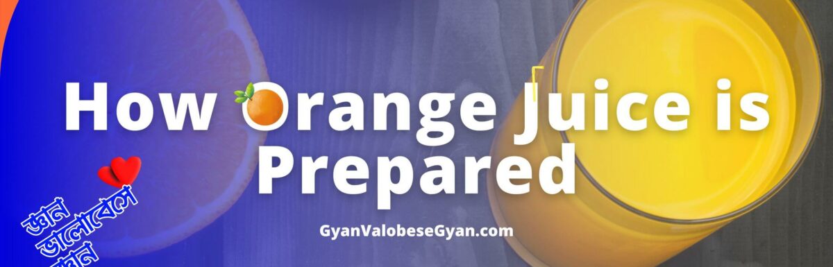 Use the following flow chart to write a paragraph within 100 words on how to prepare orange juice