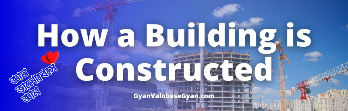 How a Building is Constructed – Use the following flow-chart to write a paragraph (within 100 words) on How a Building is Constructed: