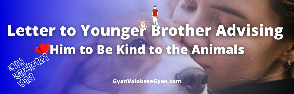 Write a letter in about eighty words to your younger brother advising him to be kind to animals.