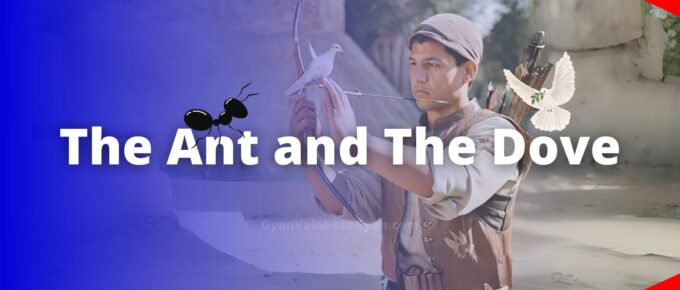 The Ant and The Dove - Write a story within 100 words using the given hints. Give a title to the story.